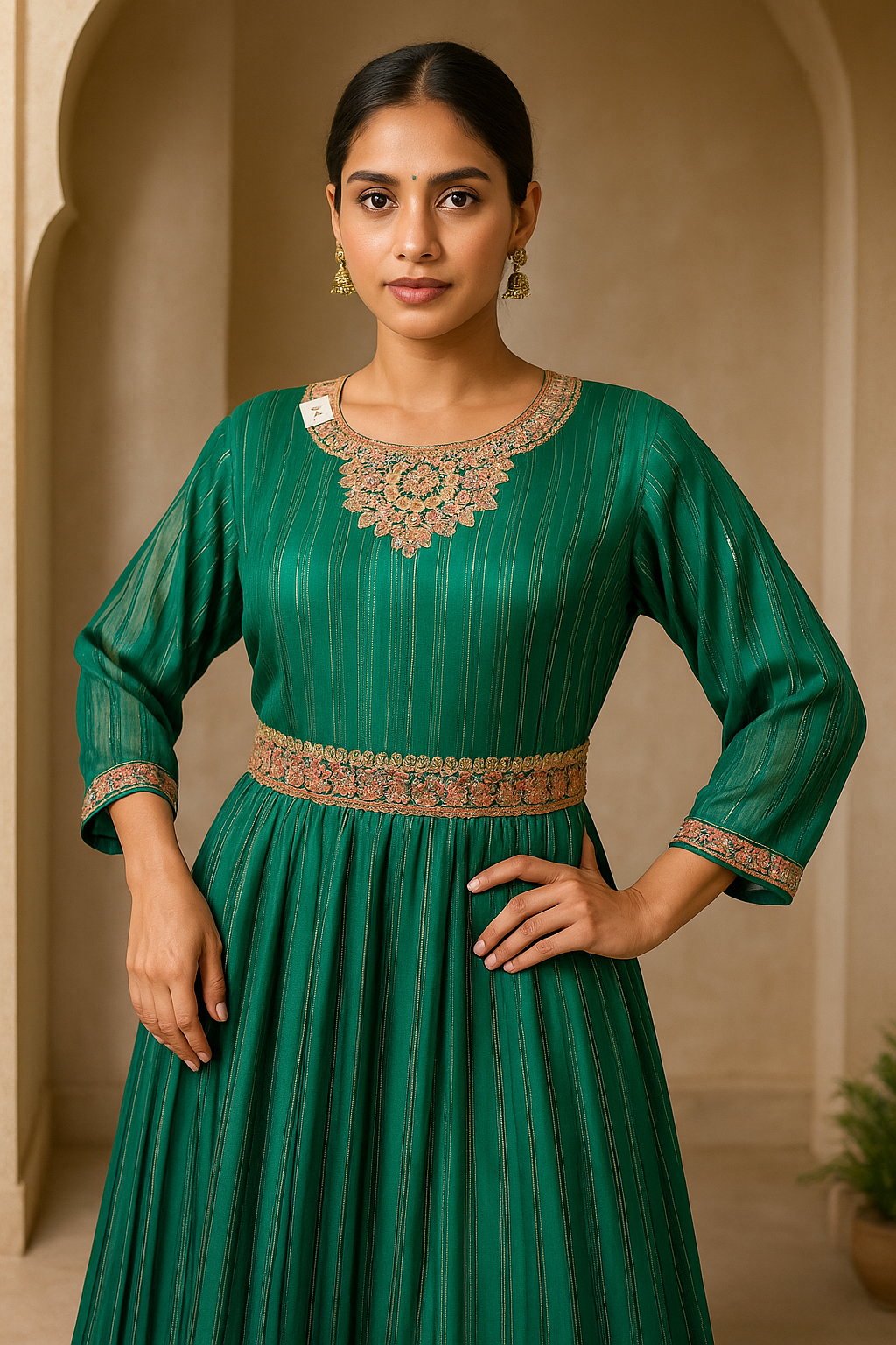 Golden neck kurti